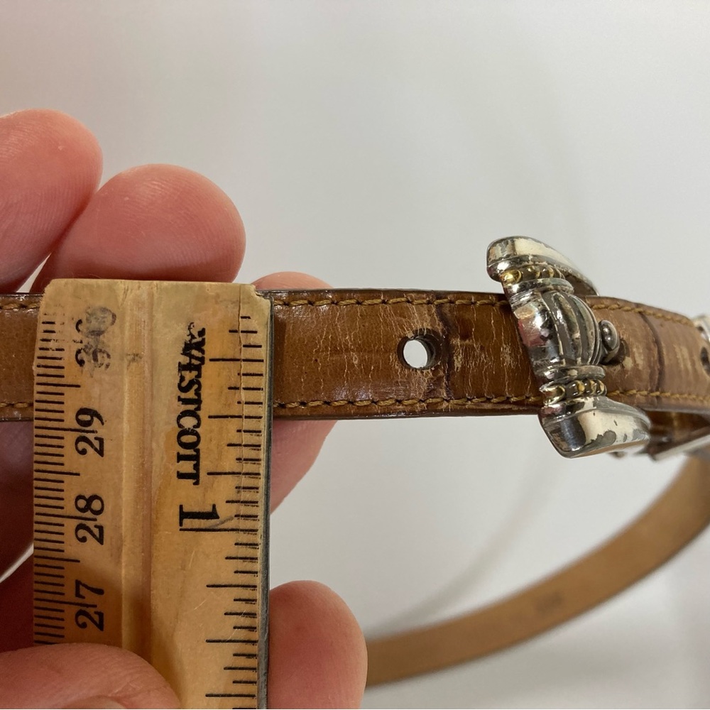 Brighton Brown Leather Belt with Silver Buckle - Picture 9 of 11